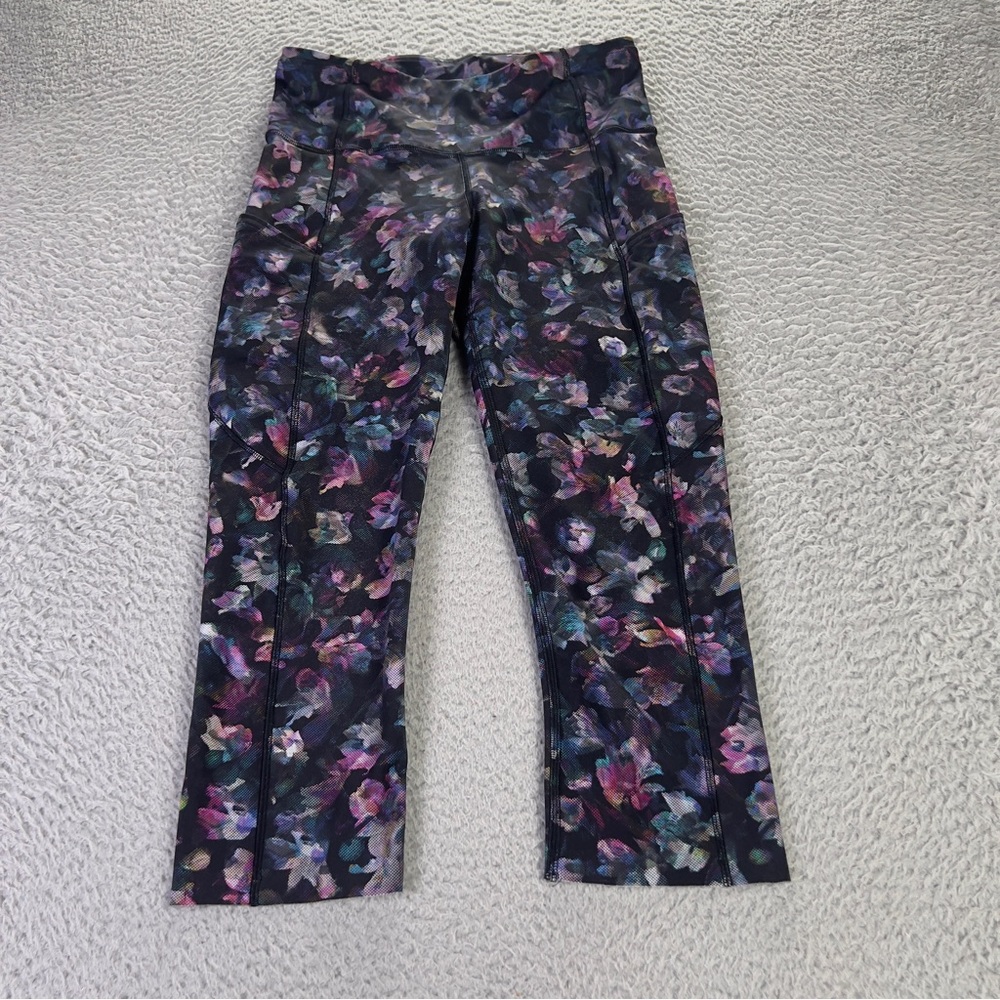 Lululemon Fast Free Leggings Womens 6 Multicolor Athletic Workout Preppy Gym